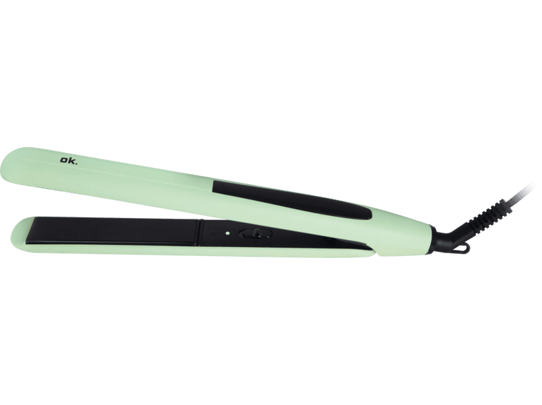 Plancha de pelo - ok. OHS 2026 GR, Placas con revestimiento cerámico, Temperatura Constante 200 °C, Verde