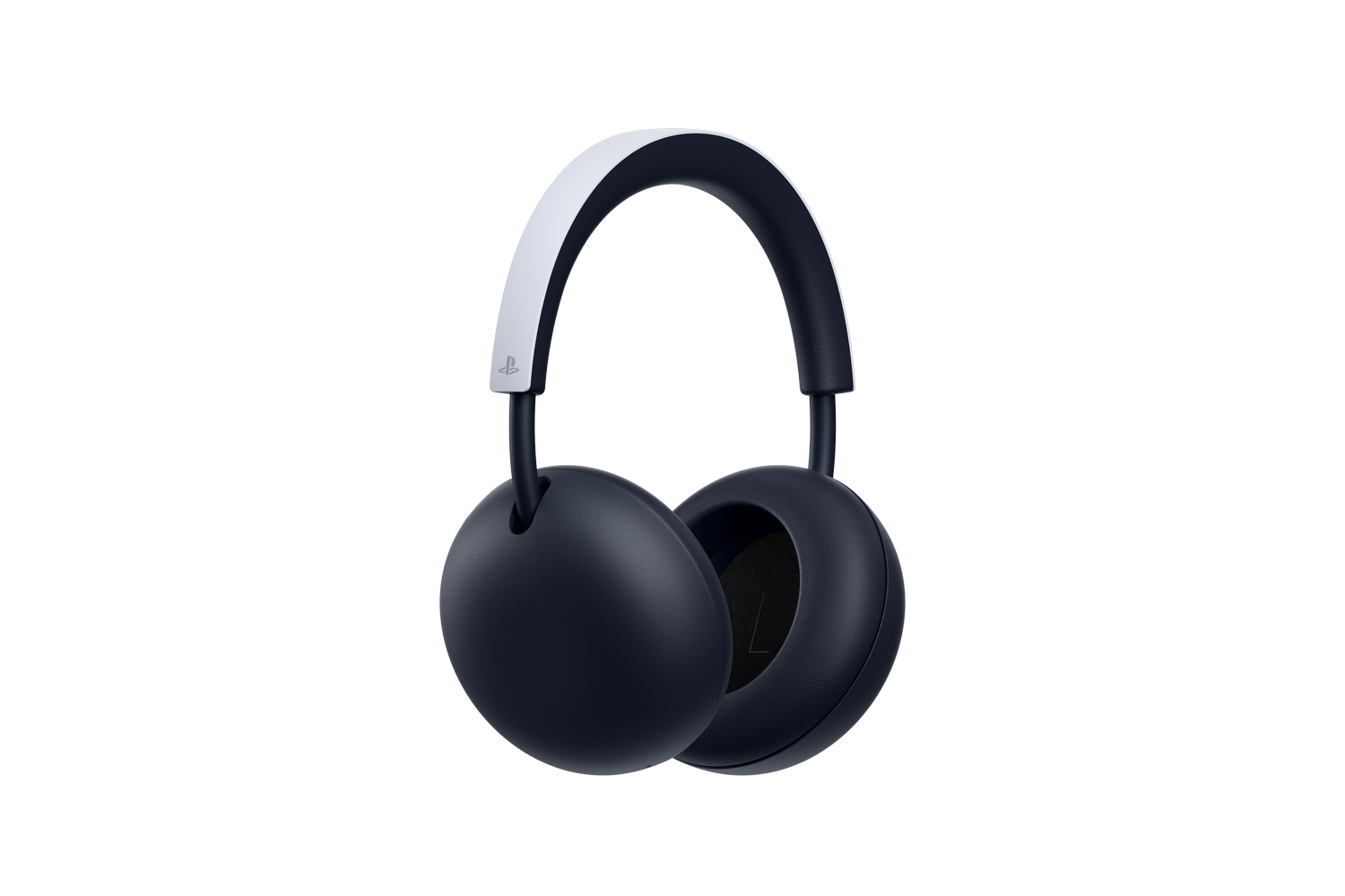 Auriculares inalámbricos para juegos en blanco y negro sobre fondo negro.
