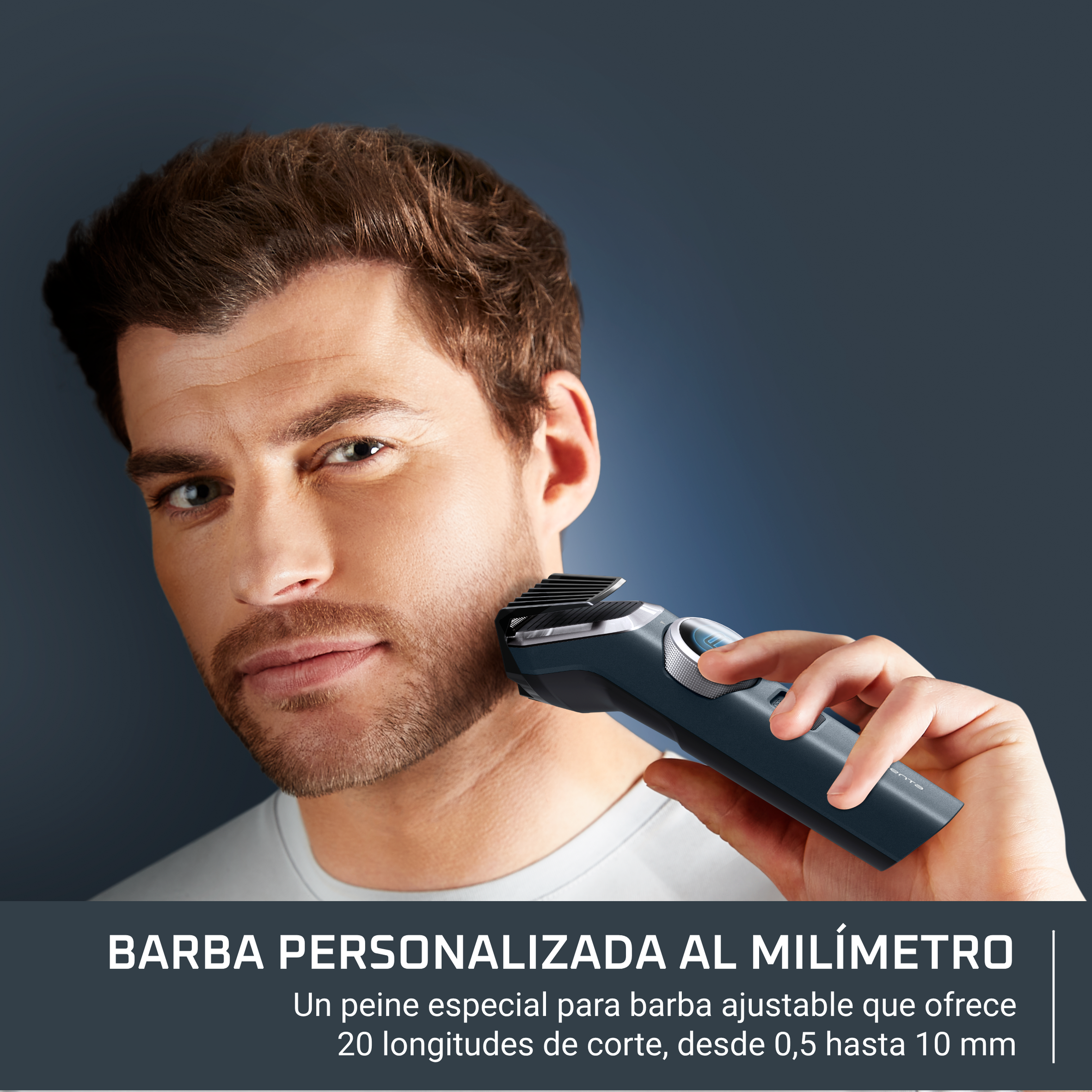 Barba personalizada al milimetro. Un peine especial para barba ajustable que ofrece  20 longitudes de corte desde 0,5 hasta 10mm