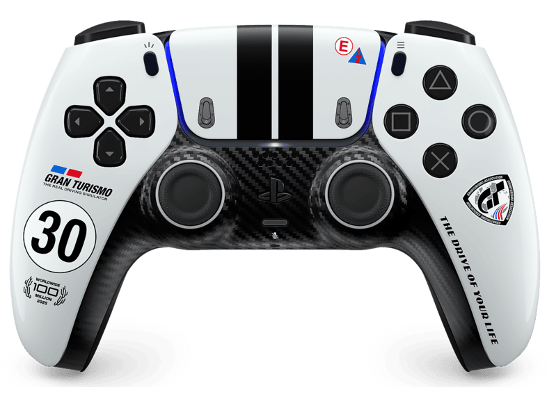 Mando PS5 - Sony DualSense® Wireless Controller. Gran Turismo® Limited Edition, Inalámbrico, Bluetooth, Blanco y Negro