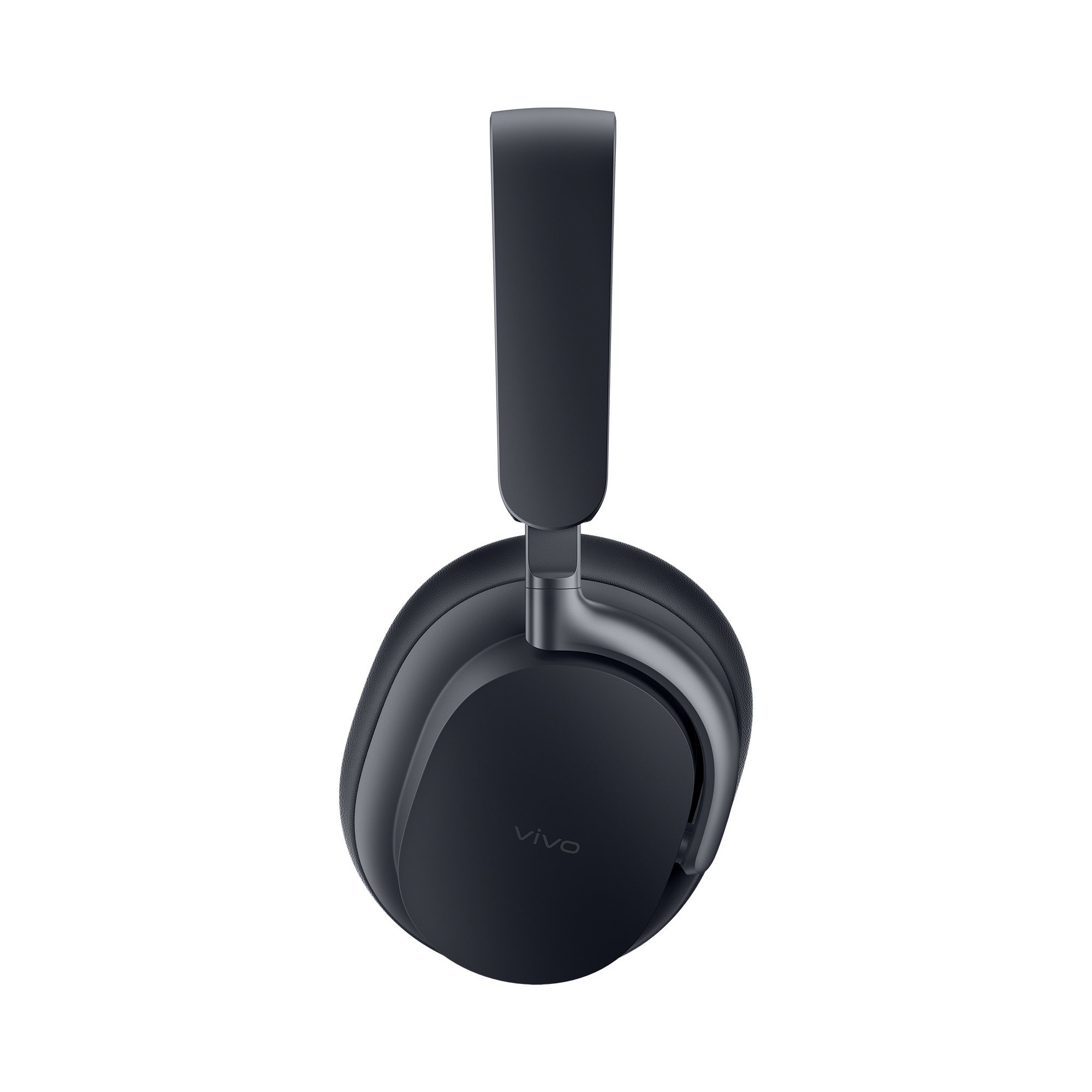Auriculares de diadema Vivo gris oscuro con logo sobre fondo negro.