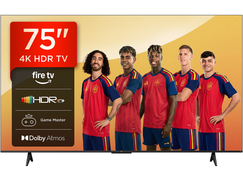 TV LED 75" - TCL 75V6D, UHD 4K, MT9026, Smart TV, DVB-T2 (H.265), HDR 10+, Dolby Atmos, Negro