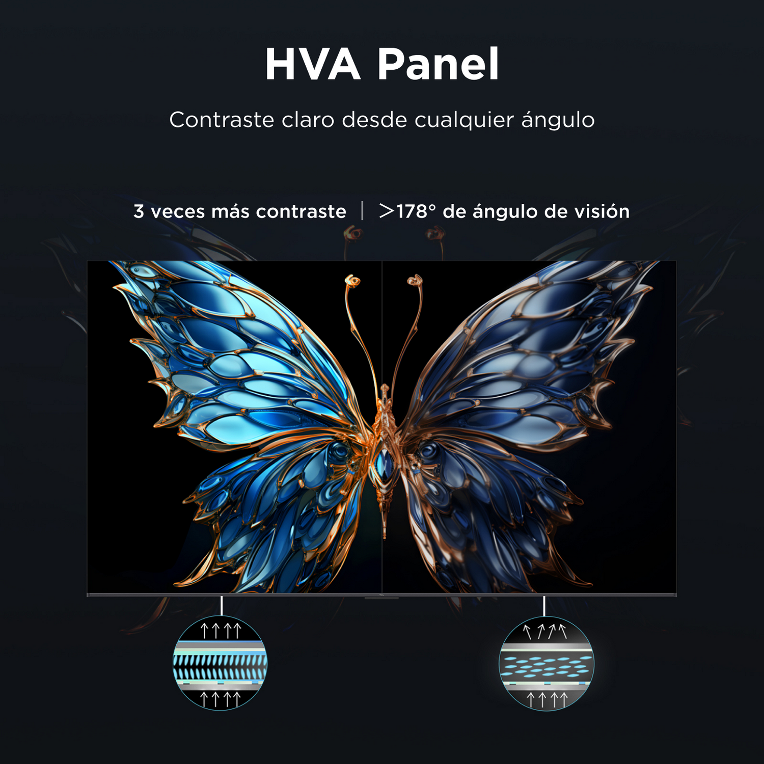 Imagen promocional de HVA Panel con un diseño de mariposa y detalles de contraste.