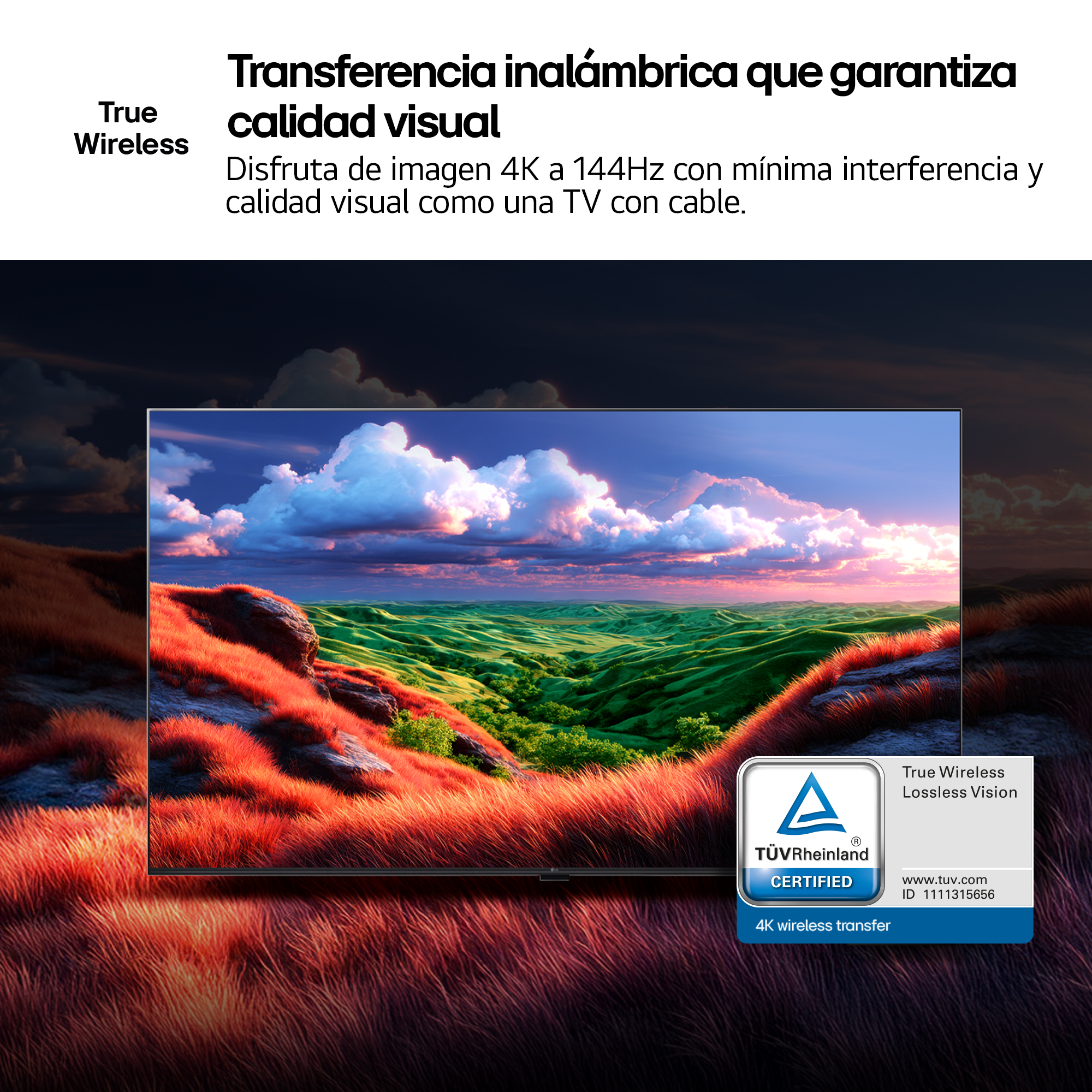 Transferencia inalámbrica que garantiza calidad visual Disfruta de imagen 4K a 144Hz con mínima interferencia y calidad visual como una TV con cable