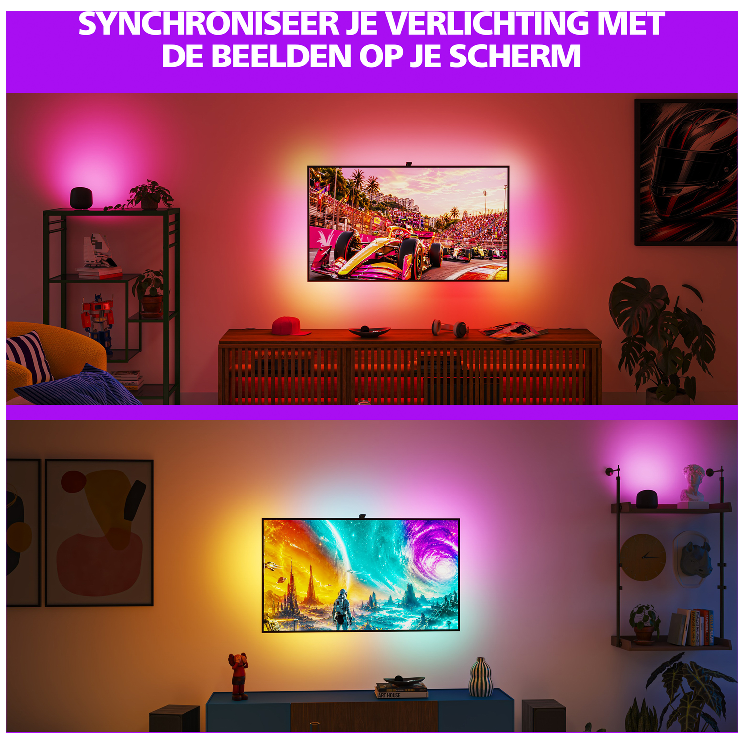 PHILIPS SMART LIGHTING Screen Sync kit | RGBIC LED-strip - Voor 40
