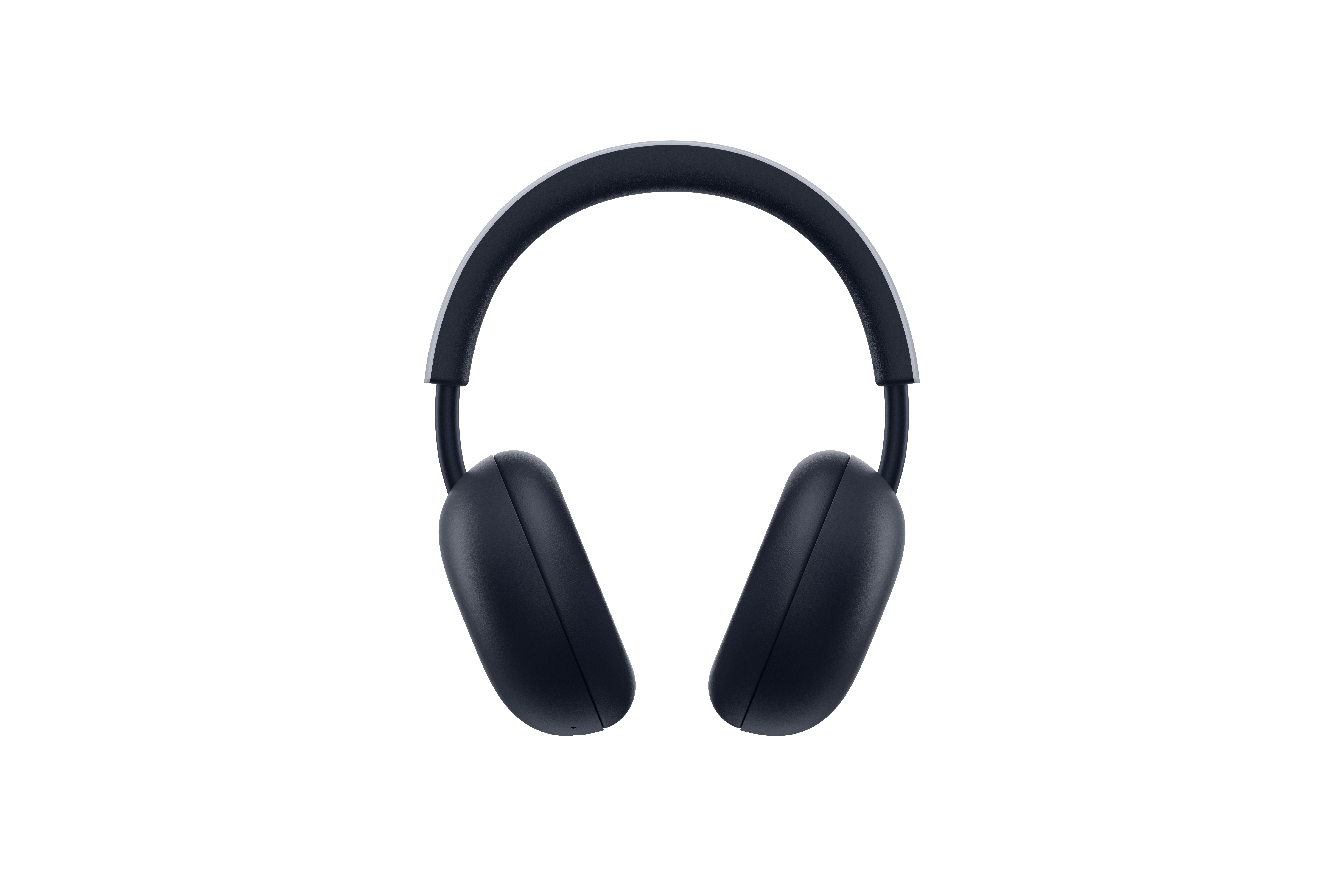 Schwarze Over-Ear-Kopfhörer vor einem schwarzen Hintergrund.