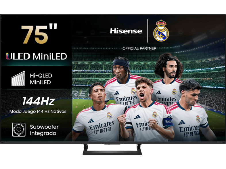Televisor Hisense 75E8S 75 pulgadas 4K Smart TV Mini LED 144Hz Gris - Imagen 3