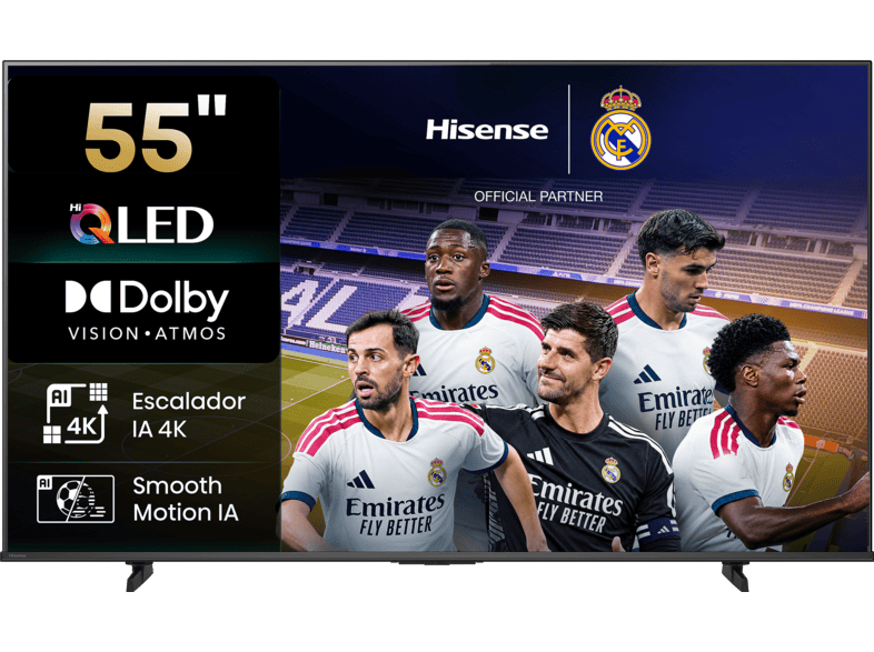 Hisense Tv Qled 55", 55E7s, 4K, Escalador 4K Ia, Modo Juego Plus, Dolby Visión Iq, Negro MediaMarkt