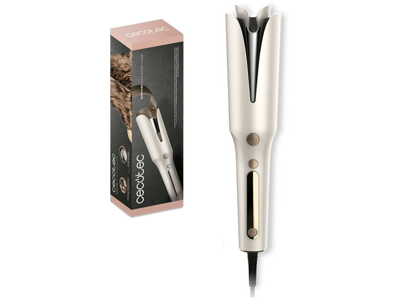 Rizador - Cecotec SurfCare Magic Waves Plasma Elite, Tecnología Plasma, Revestimiento cerámico, 160 a 210 °C y rotación en ambos sentidos, Plata