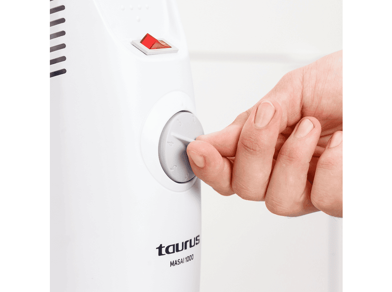 Radiador - Taurus Masai 1000, 1000W, De aceite, 9 elementos, Termostato ajustable, Interruptor