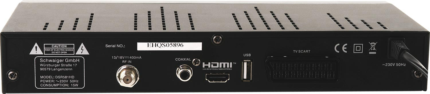 SCHWAIGER DSR 581 HD Sat-Receiver (HDTV, Schwarz)