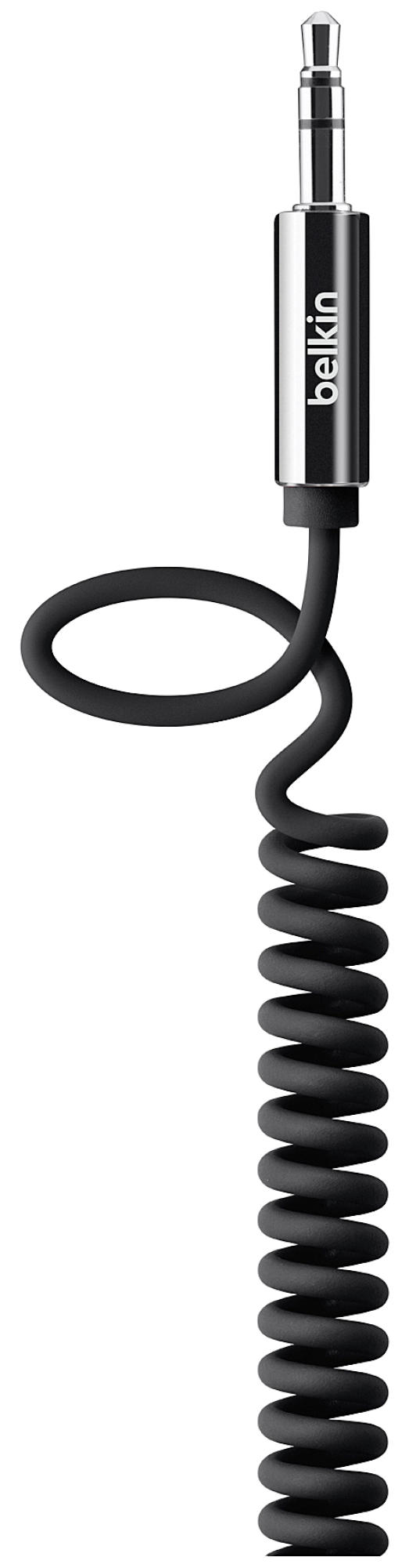 BELKIN Audio-Kabel, 3.5mm Klinke, Metallstecker, Spiral, MIXit, Audio Kabel Schwarz