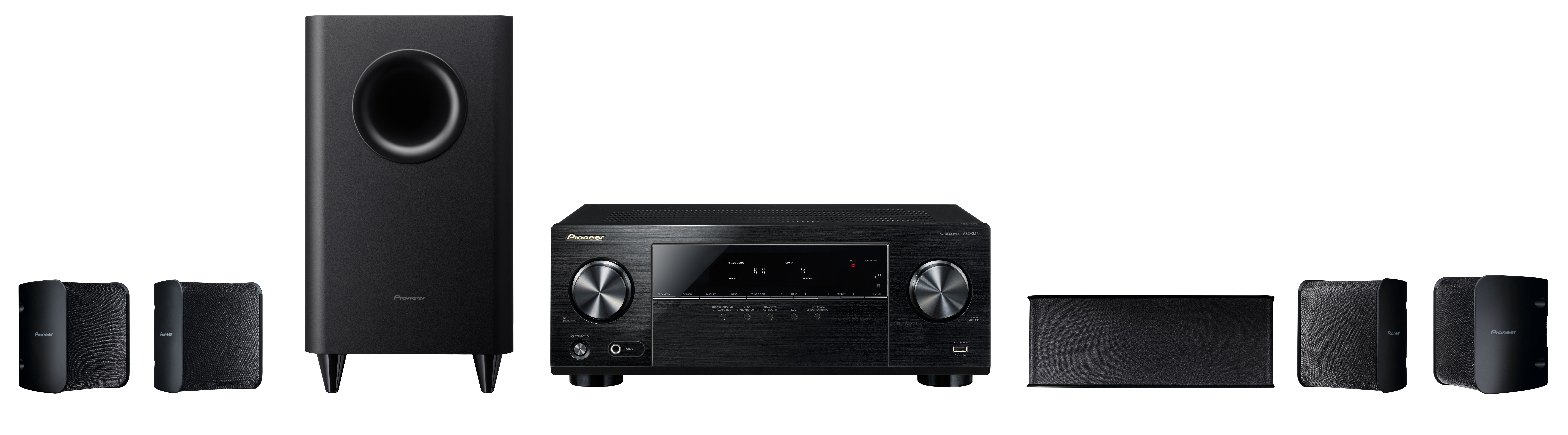 PIONEER HTP-072 5.1 Heimkino-System (Mehrkanal Receiver, 5.1 Satelliten-Lautsprechersystem, Schwarz)