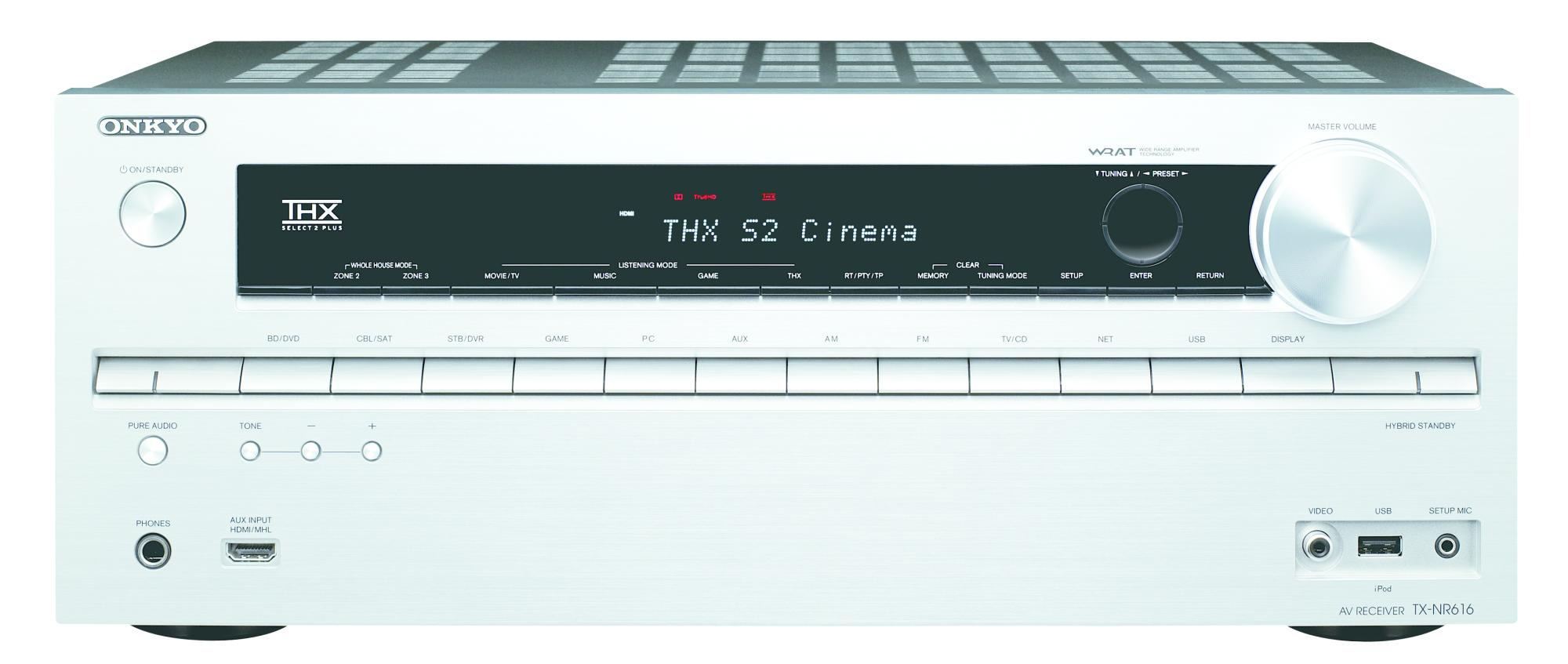 ONKYO TX-NR 616 silber AV-Receiver (7.2 Kanäle, Silber)