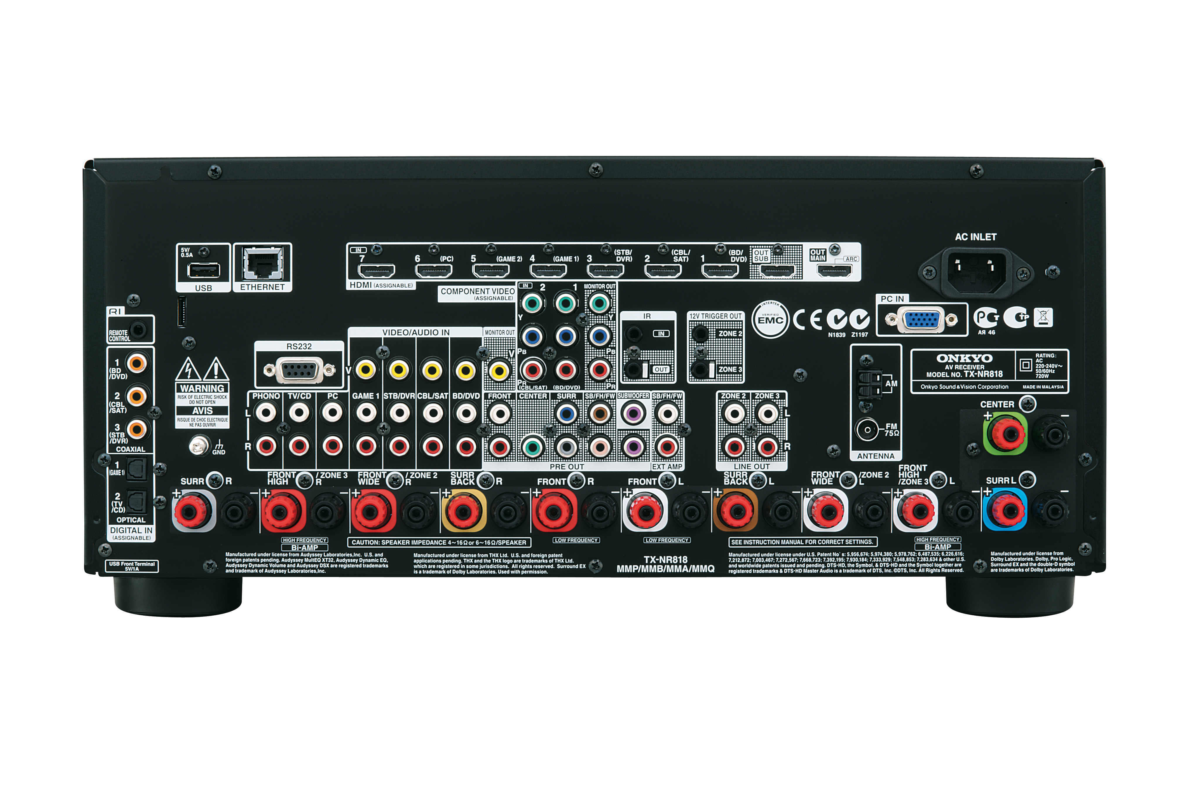 ONKYO TX-NR818 AV-Receiver (7.2 Kanäle, Schwarz)