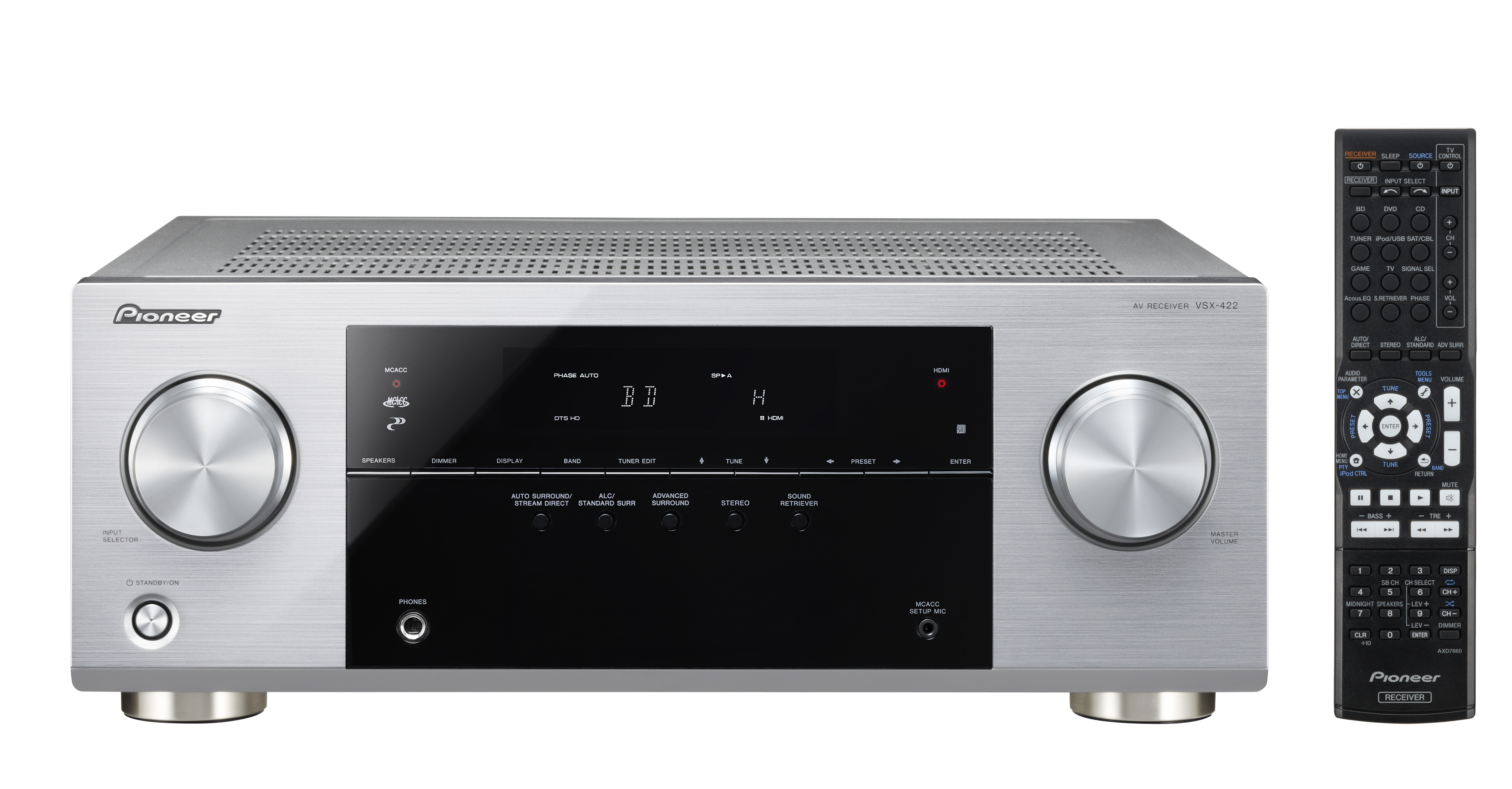 PIONEER VSX-422 AV-Receiver (5 Kanäle, 130 Watt pro Kanal, Silber)