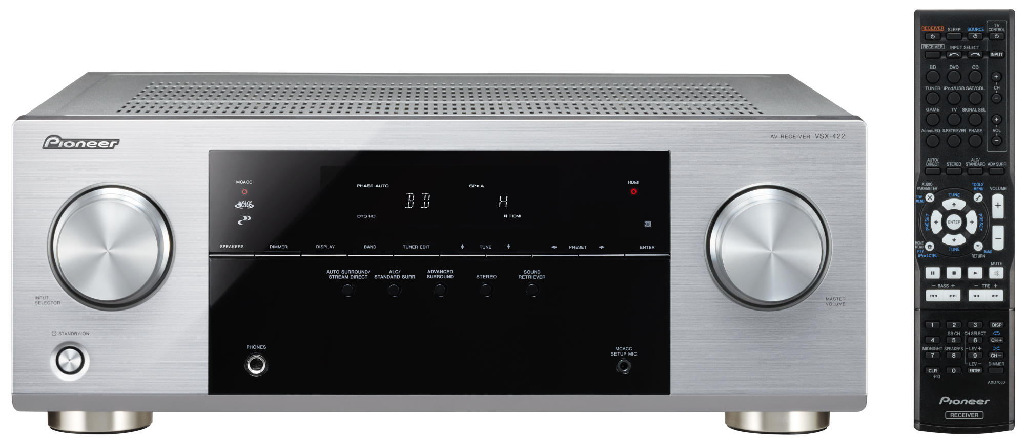 PIONEER VSX-422 AV-Receiver (5 Kanäle, 130 Watt pro Kanal, Silber)