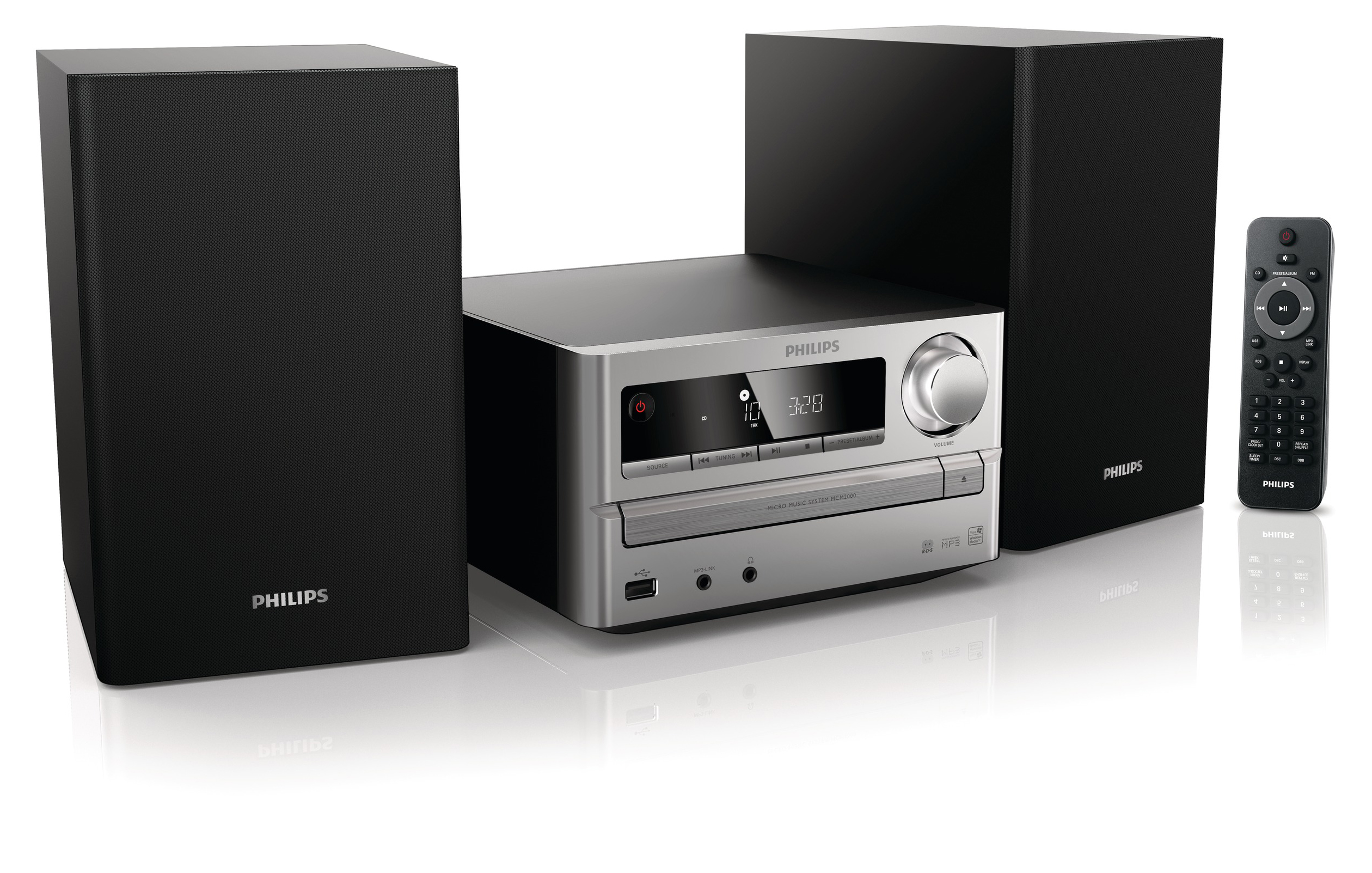 PHILIPS MCM2000/12 Mirco-Anlage Kompaktanlage (iPod Steuerung=Nein, Silber)