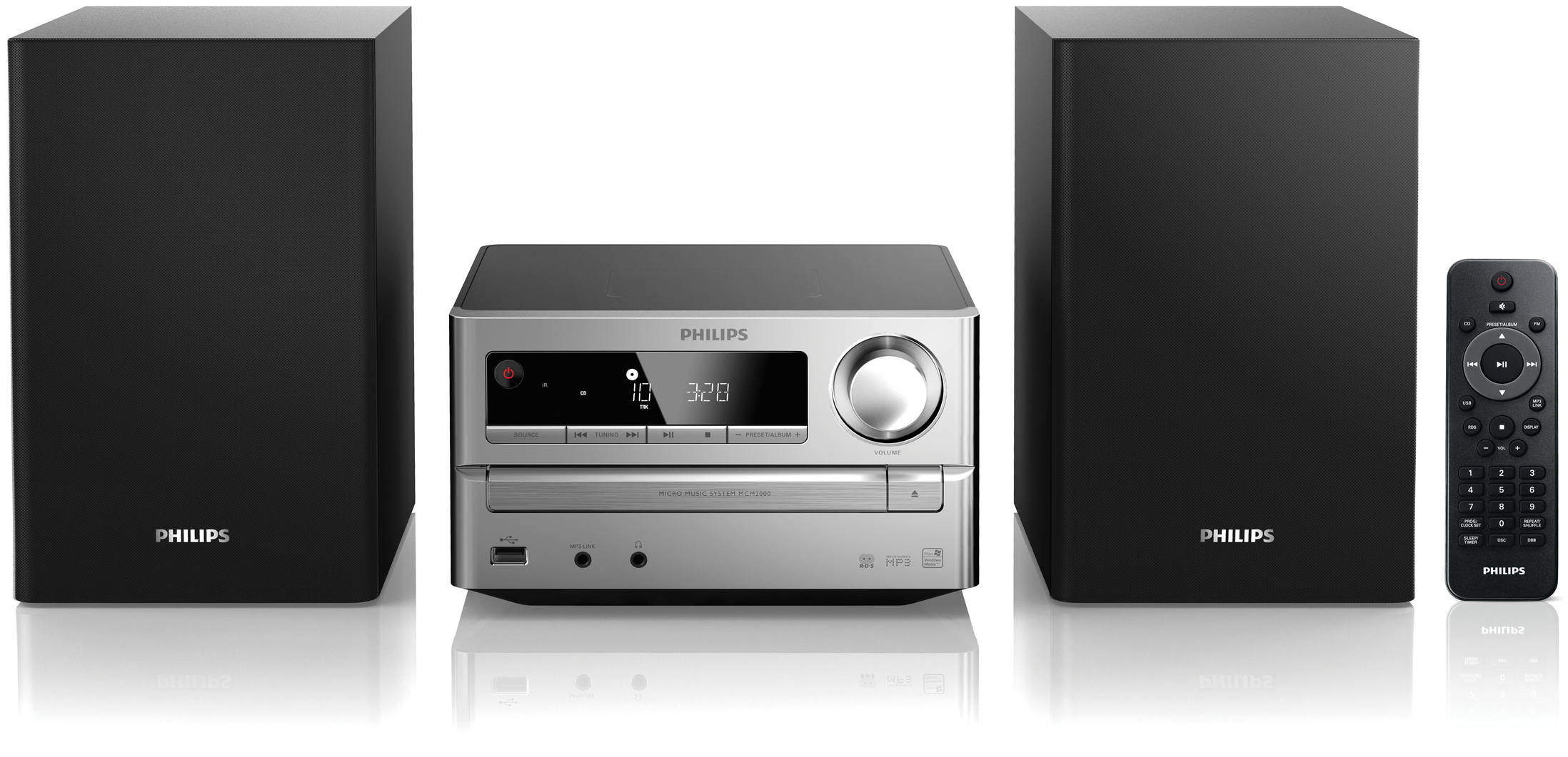 PHILIPS MCM2000/12 Mirco-Anlage Kompaktanlage (iPod Steuerung=Nein, Silber)