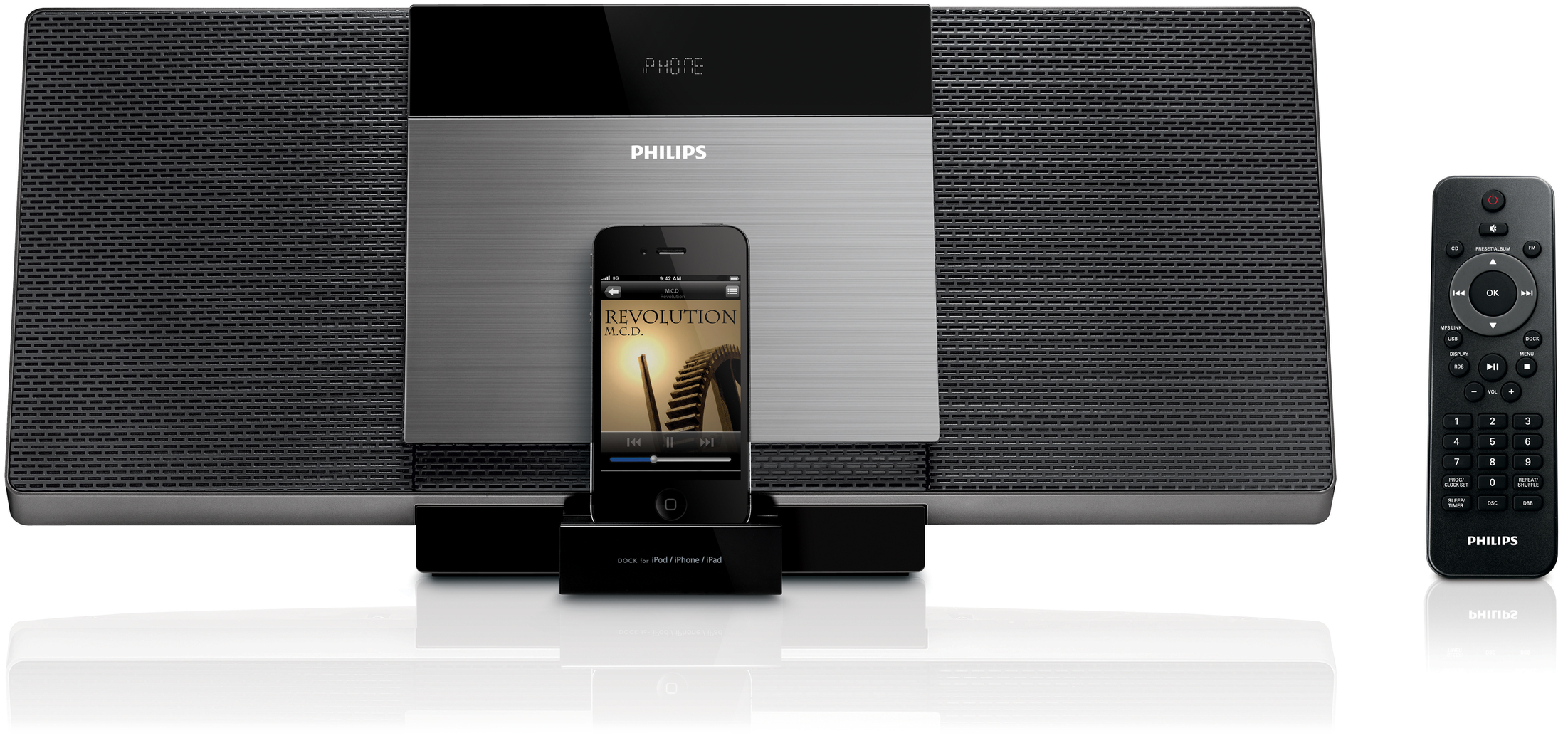 PHILIPS DCM3060 Micro-Musiksystem - Dock für iPod/iPhone/iPad (iPod Steuerung=iPod Docking-Anschluss)