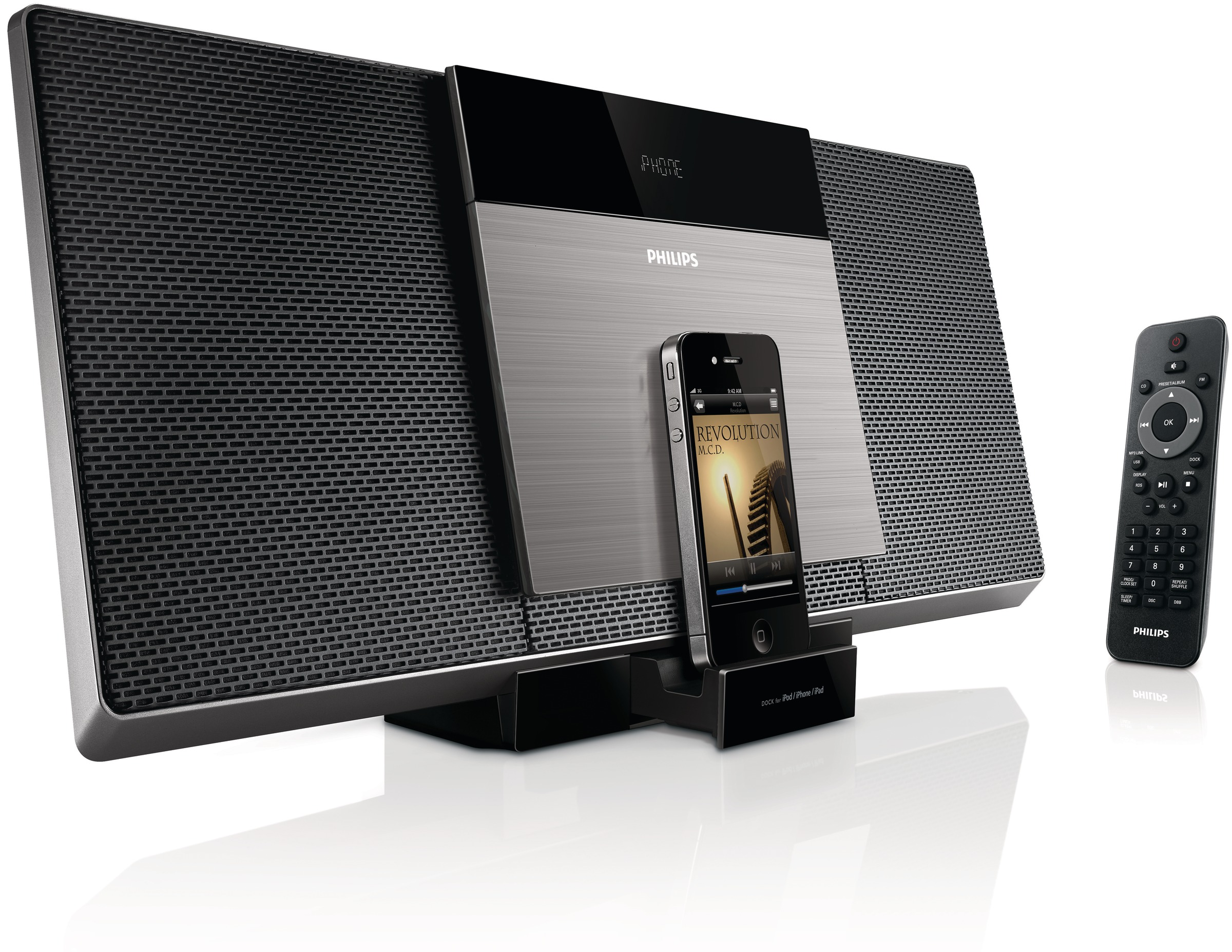 PHILIPS DCM3060 Micro-Musiksystem - Dock für iPod/iPhone/iPad (iPod Steuerung=iPod Docking-Anschluss)