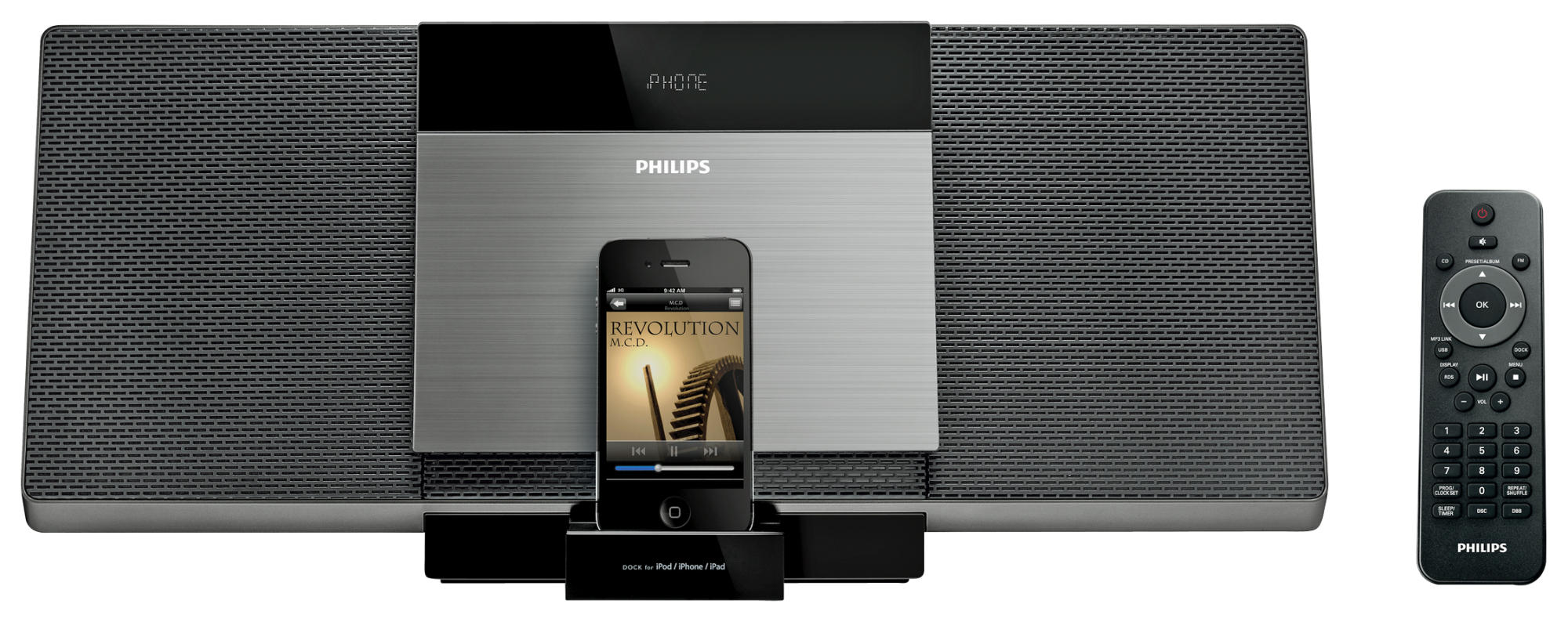 PHILIPS DCM3060 Micro-Musiksystem - Dock für iPod/iPhone/iPad (iPod Steuerung=iPod Docking-Anschluss)