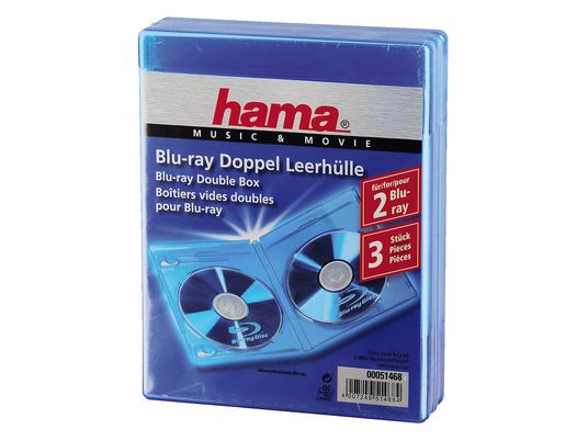 HAMA 051468 BD Doppel Box - Blu-Ray Box (Blau)