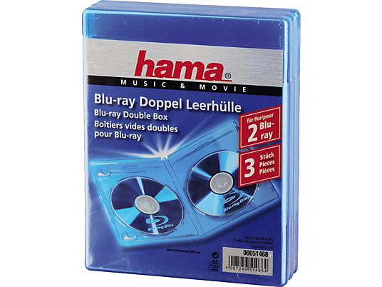 HAMA 51468 BLU-RAY DOUBLE BOX STD BLUE 2ER 3PCS - 