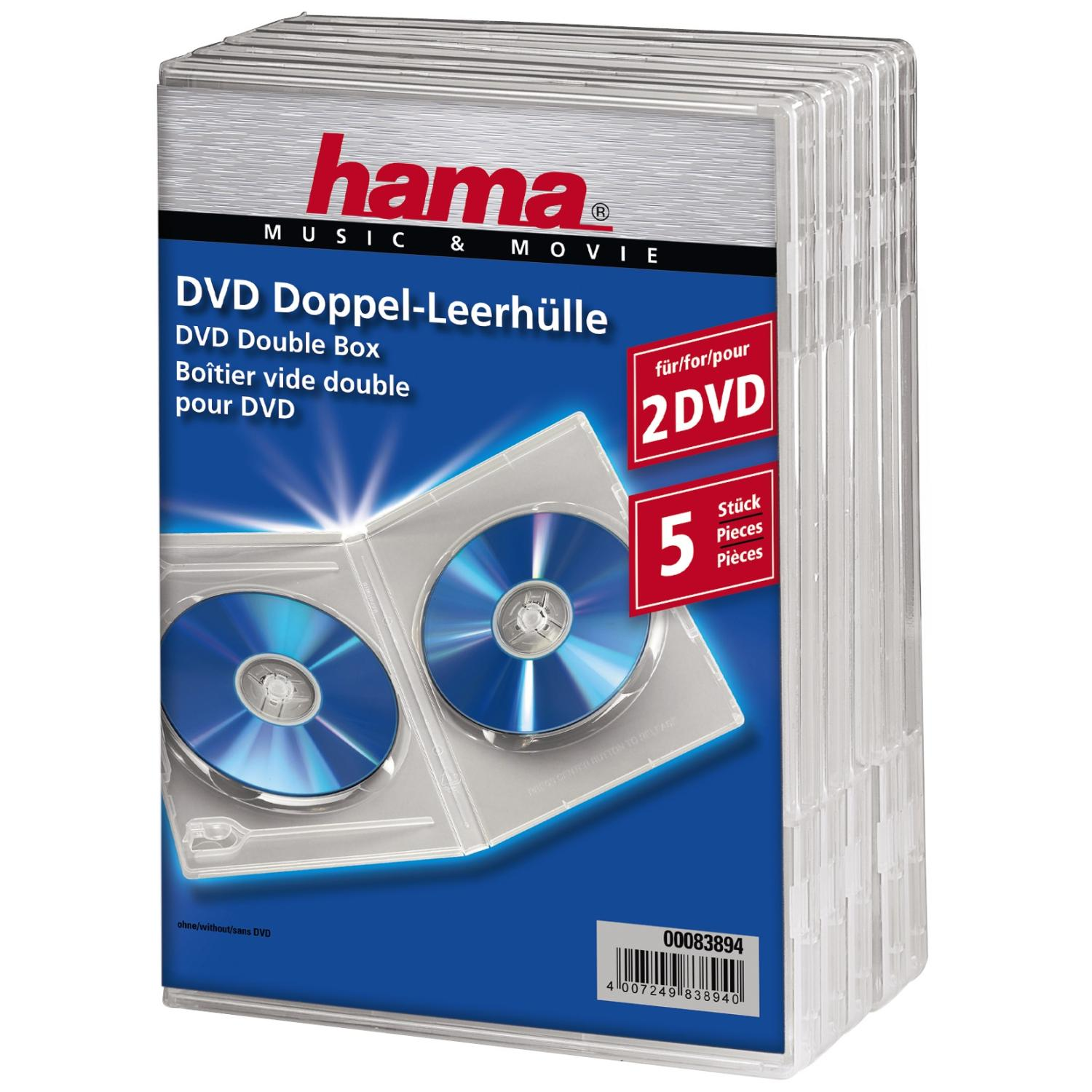 Transparent DVD-Doppel-Leerhülle HAMA 083894