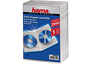 HAMA Boîtier double pour DVD, lot de 5, transparent - Boîtier vide DVD (Transparent)