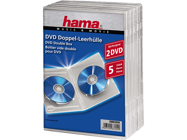HAMA 083894 Transparent DVD-Doppel-Leerhülle