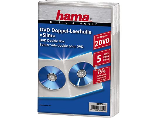 HAMA Slim - DVD double jewel case (Transparent)