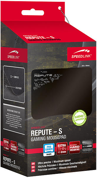 SPEEDLINK BK REPUTE GAMING MOUSEPAD S BLACK SL 6254, Schwarz
