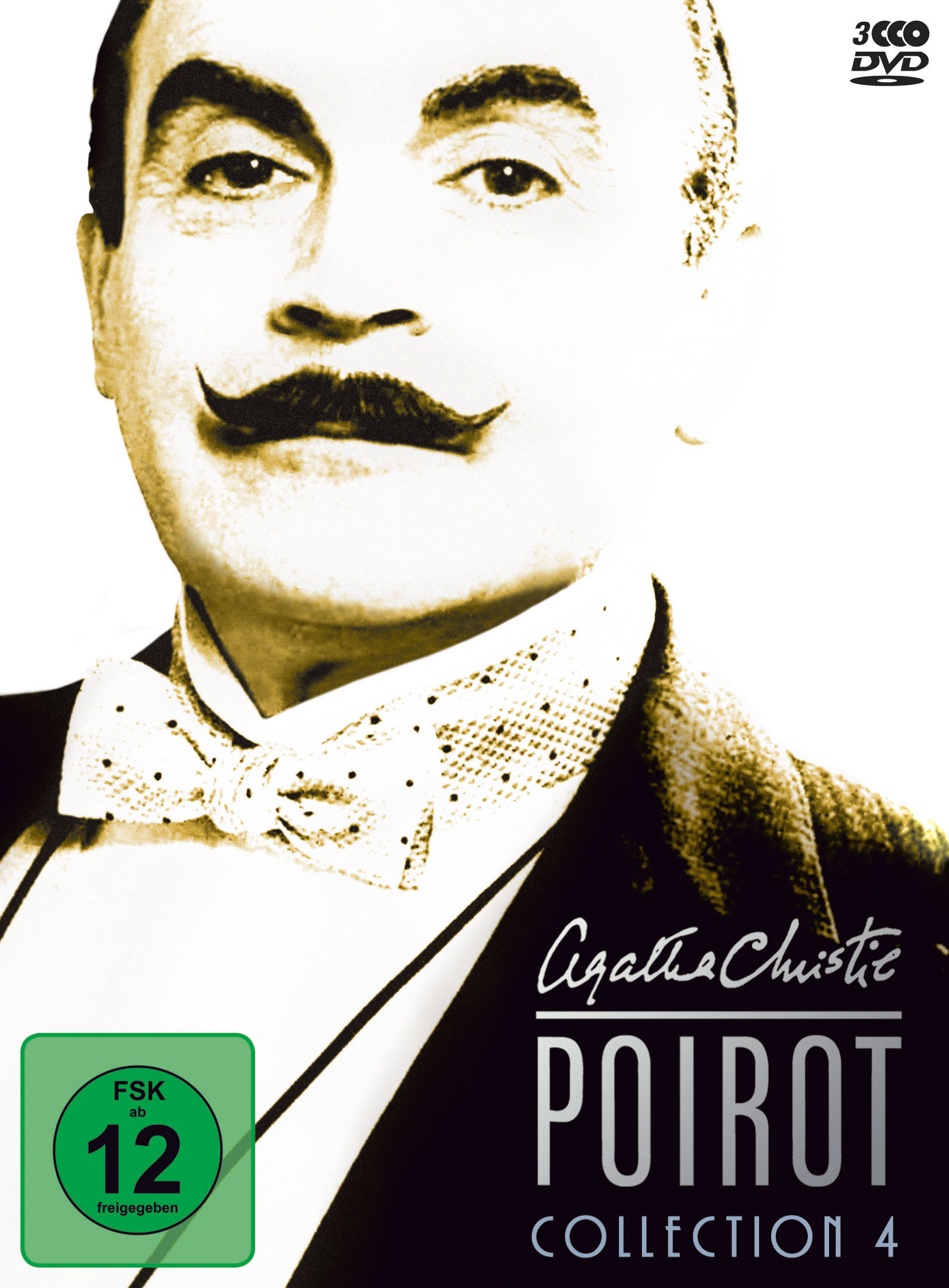 Das Cover der DVD 'Poirot Collection 4' mit einem Mann.