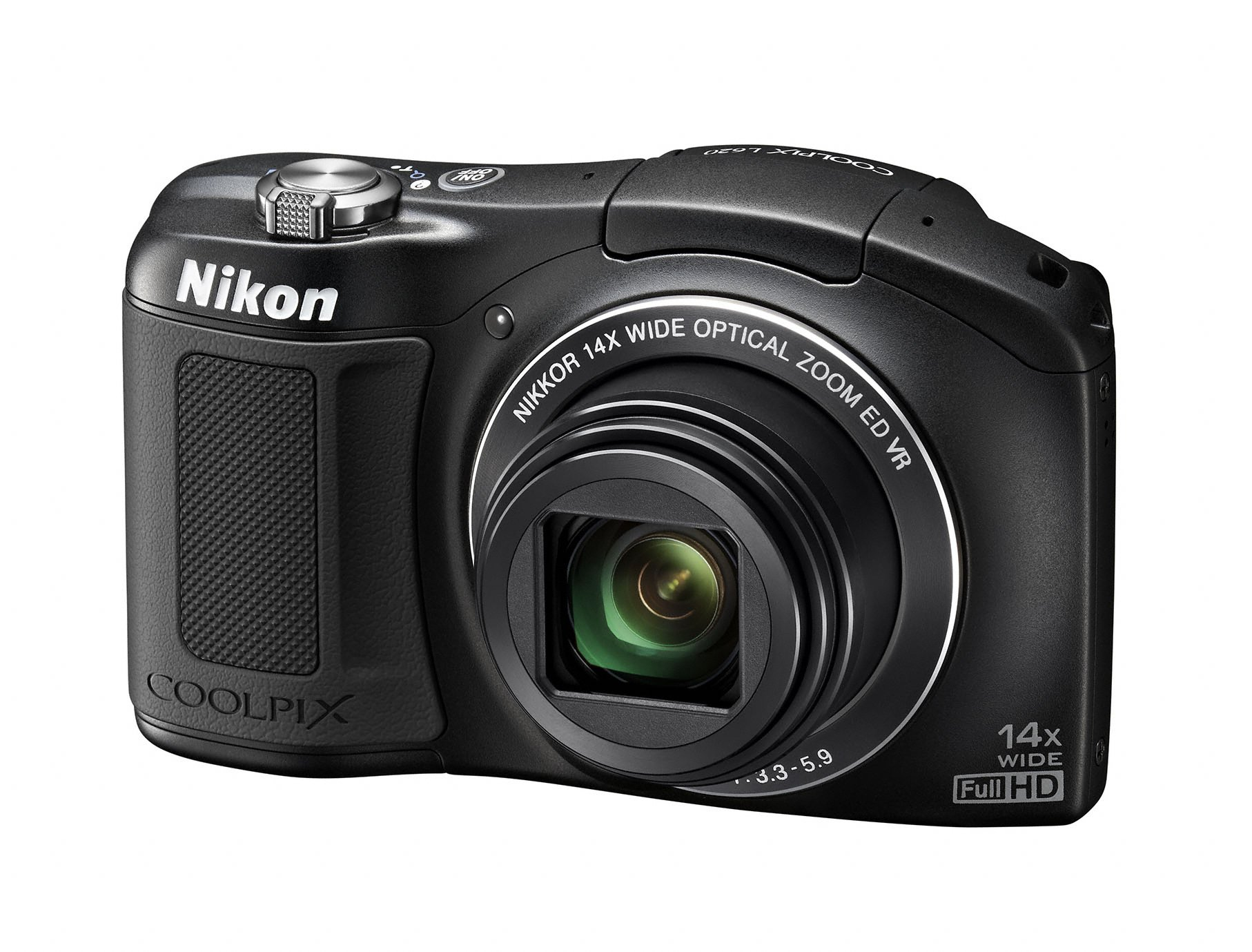 NIKON Coolpix L 620 schwarz Kompaktkamera Schwarz, 14x opt. Zoom, TFT-LCD