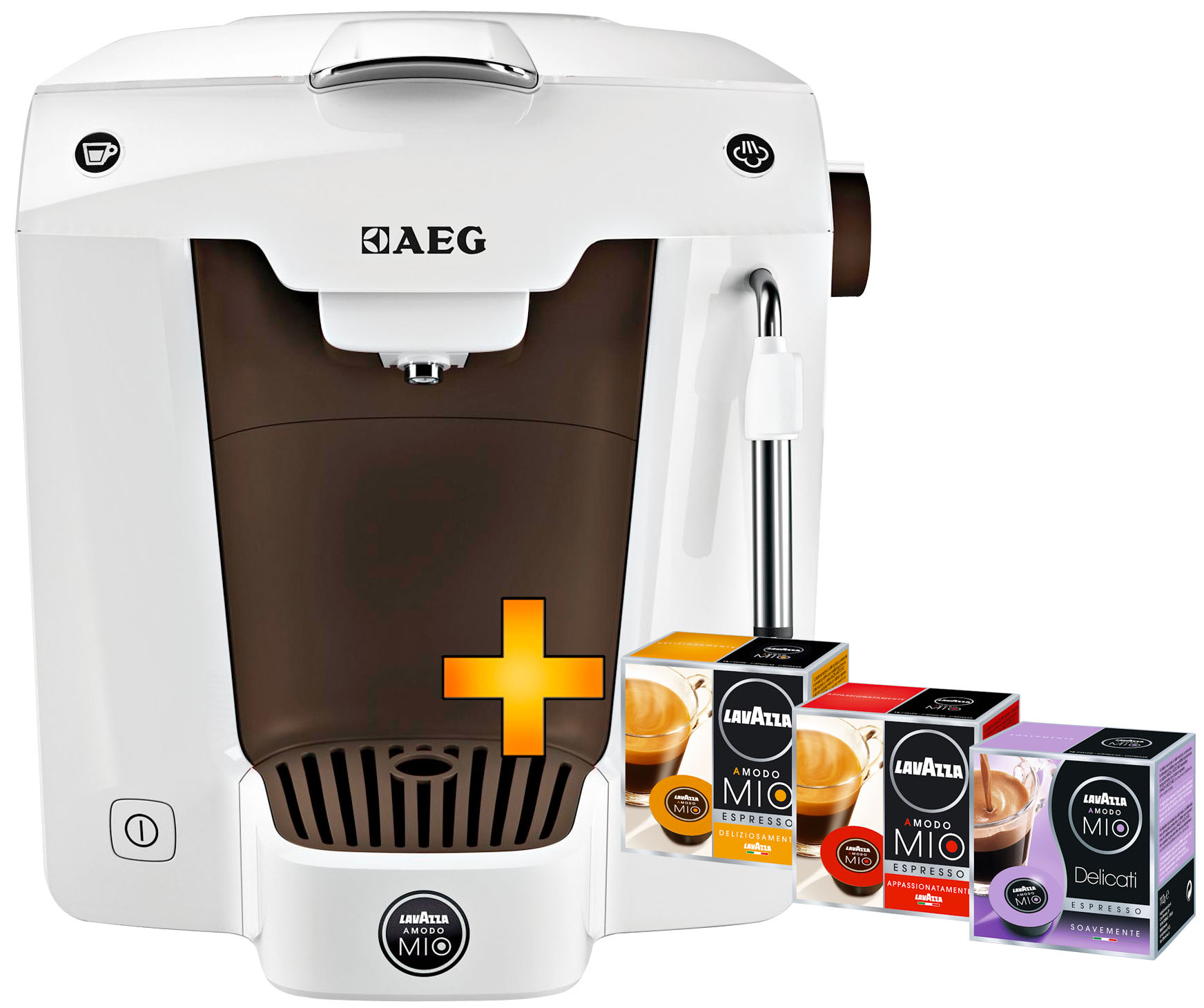 AEG-ELECTROLUX LM 5100 Lavazza A Modo Mio inkl. 3 Packungen Kaffee Espressomaschine Braun
