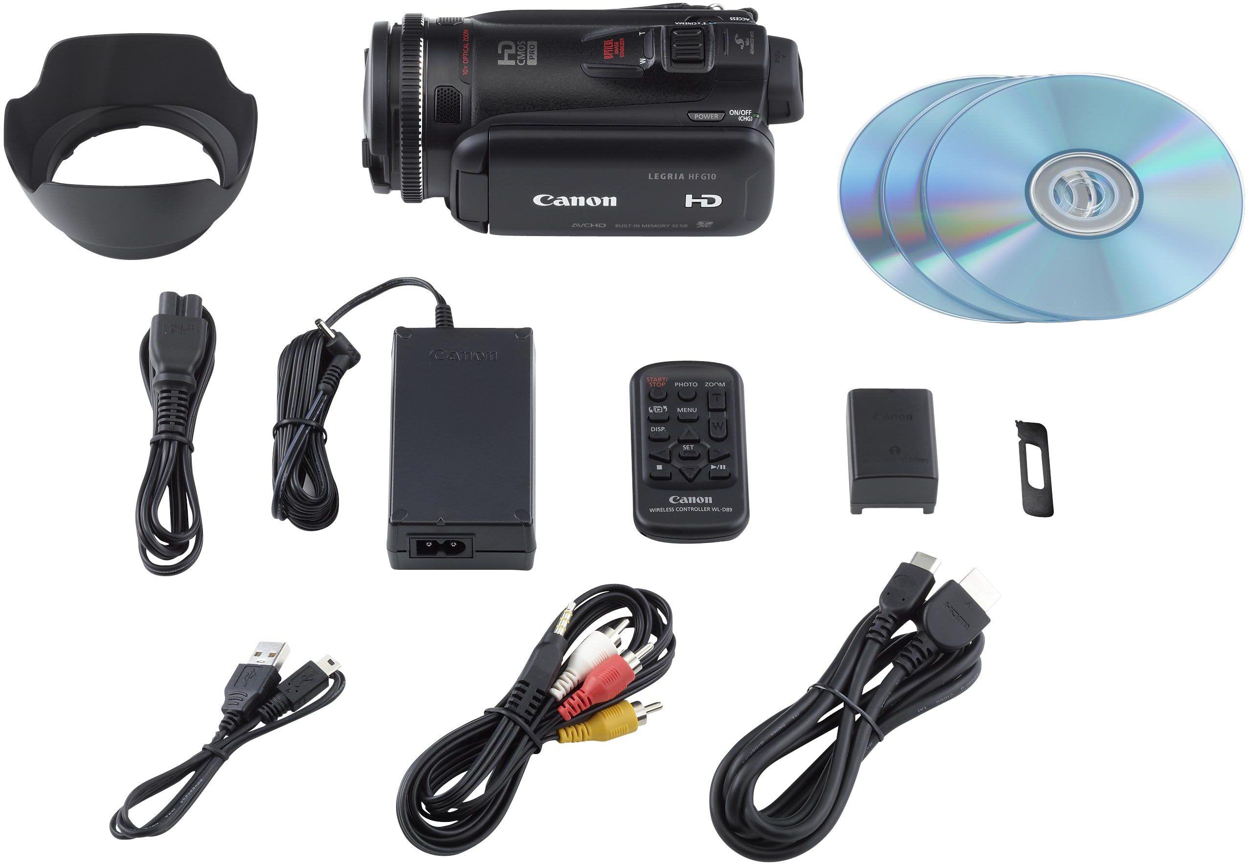 CANON LEGRIA HF G10 Camcorder , HD CMOS Pro Sensor 2,37 Megapixel, 10xopt. Zoom