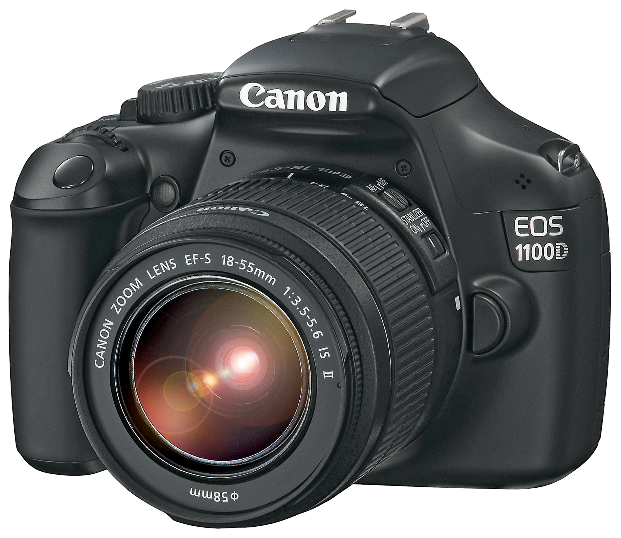 CANON EOS 1100D Digitale Spiegelreflexkamera, 12,2 Megapixel, 18 - 55 mm Objektiv (IS II), Schwarz