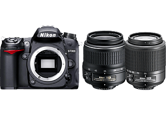 NIKON D7000 Digitale Spiegelreflexkamera, 16.2 Megapixel, Objektiv 1: 18 - 55 mm, Objektiv 2: 55 - 200 mm Objektiv (VR), Schwarz
