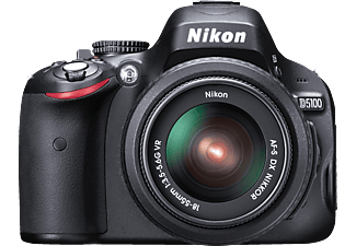 NIKON D 5100 Spiegelreflexkamera, 16.2 Megapixel, 18 - 55 mm Objektiv (VR), Schwarz