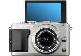 OLYMPUS Pen E-PL 5+14-42mm silber Kompaktkamera  mit Objektiv 14-42 mm , 7,62 cm Display