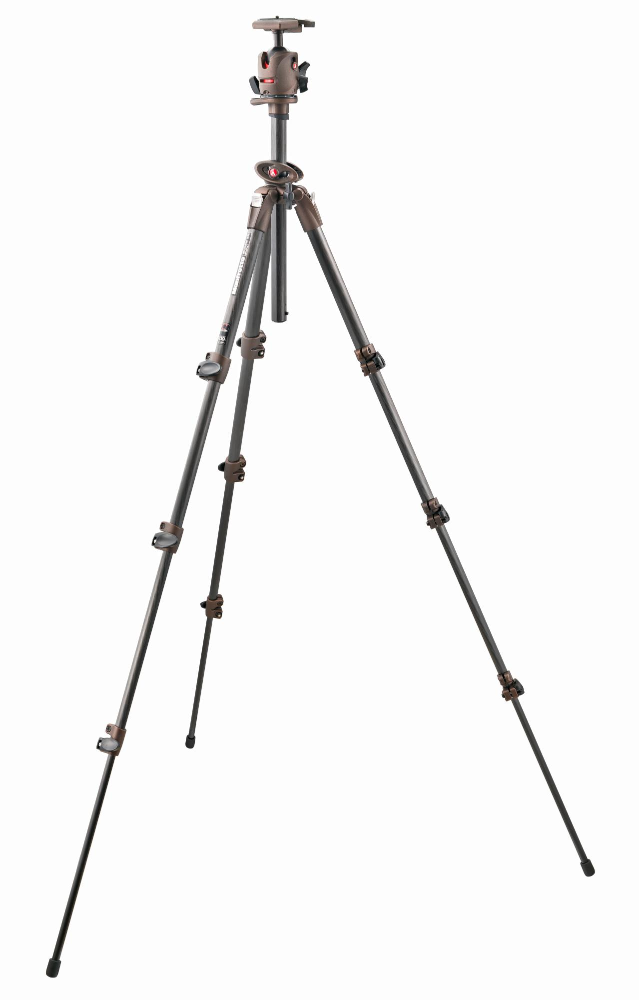MANFROTTO 190CXPRO4 + MH054M0-Q2 Dreibeinstativ Stativ, Bronze, Höhe offen bis 1580 mm