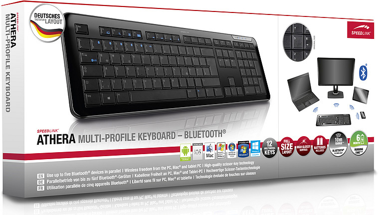 SPEEDLINK SL-7438-BK ATHERA Multi-Profile Tastatur Schwarz