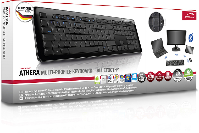 SPEEDLINK SL-7438-BK ATHERA Multi-Profile Tastatur Schwarz