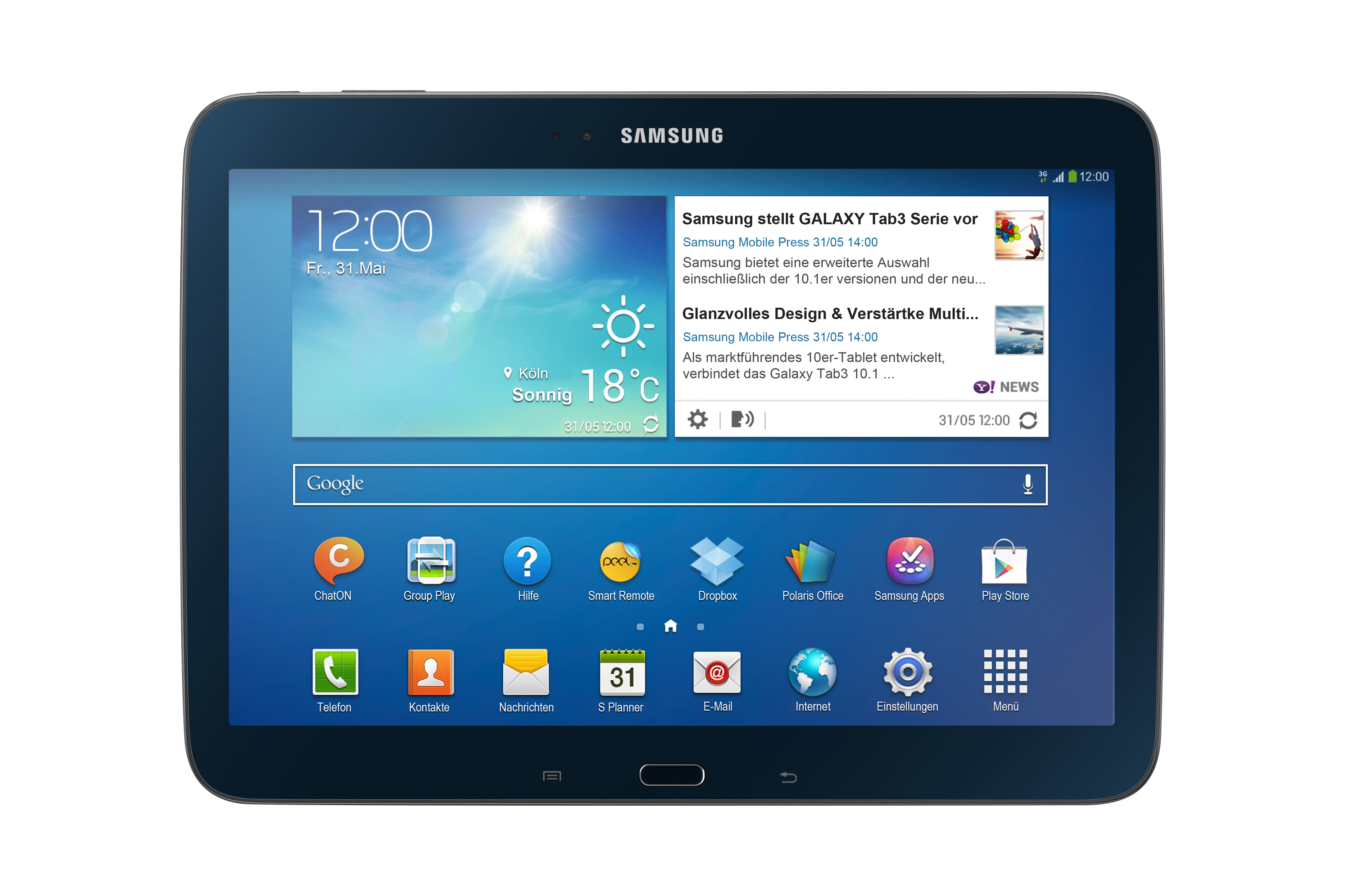 SAMSUNG Galaxy Tab 3 10.1 3G + WiFi 16GB GT-P5200 schwarz, 10,1 Zoll, Schwarz