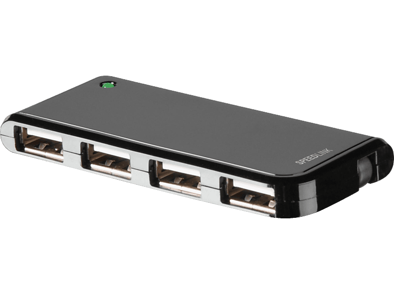 SPEEDLINK USB Hub 4 Port, aktiver HUB, Schwarz USB