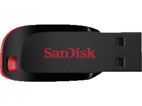 SANDISK CRUZER BLADE 64GB USB2 BLACK/RED - USB-Stick  (64 GB, Schwarz/Rot)