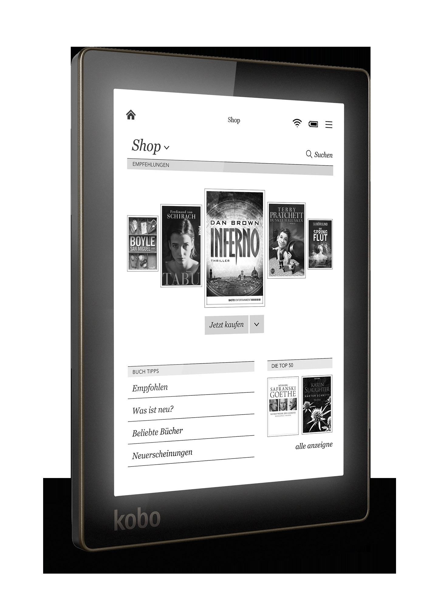 KOBO N514 Aura  4 GB WiFi und Micro-USB E Book Reader schwarz