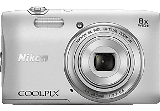 NIKON COOLPIX S3600 silber Kompaktkamera Silber, , 8x opt. Zoom, TFT-LCD