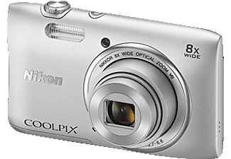 NIKON COOLPIX S3600 silber Kompaktkamera Silber, , 8x opt. Zoom, TFT-LCD